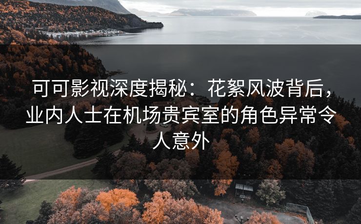 可可影视深度揭秘：花絮风波背后，业内人士在机场贵宾室的角色异常令人意外